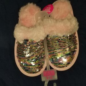 Sequins fuzzy slipper